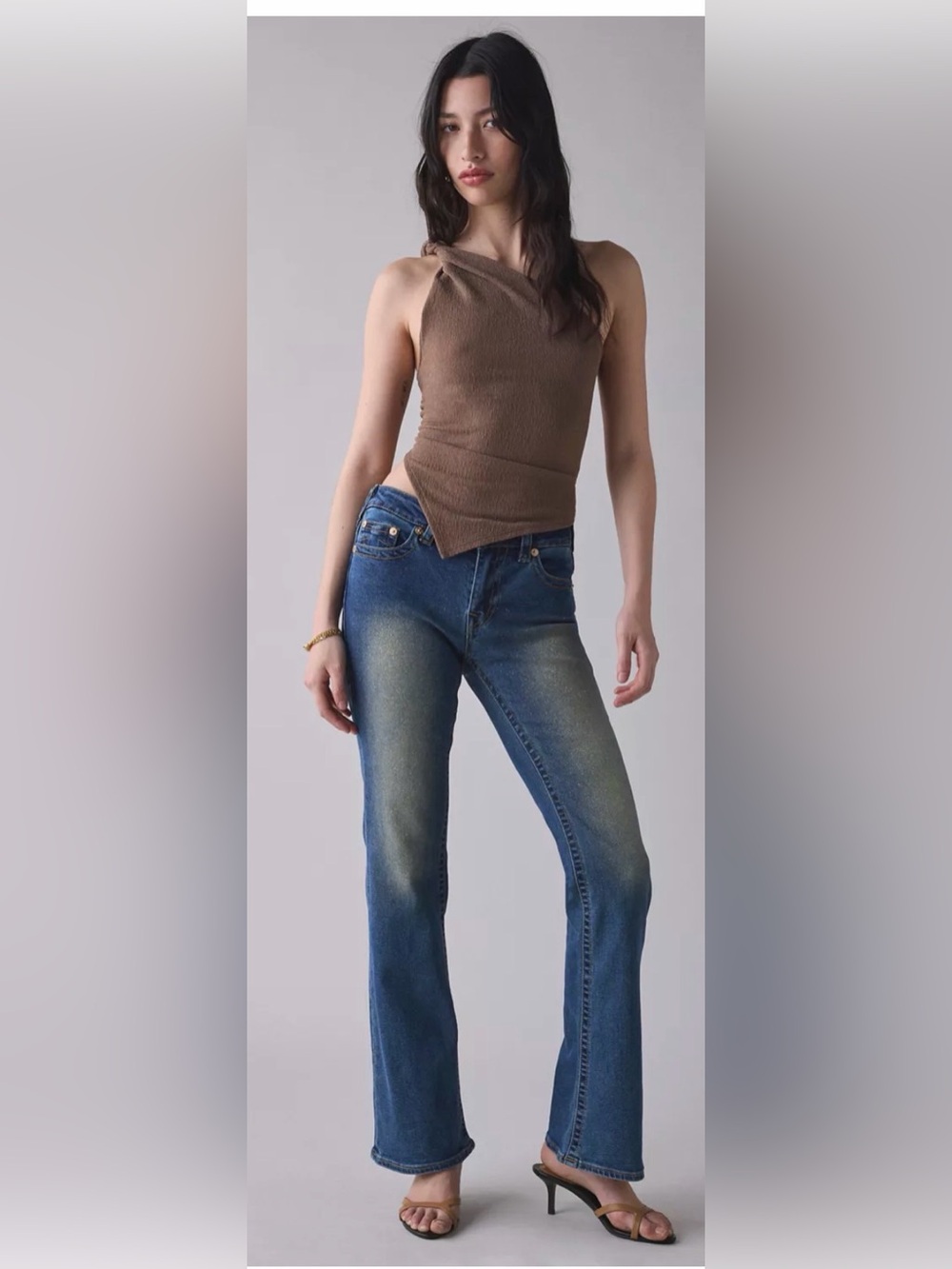 NWOT True Religion Glitter Spray Becca Low-Rise Bootcut Jean